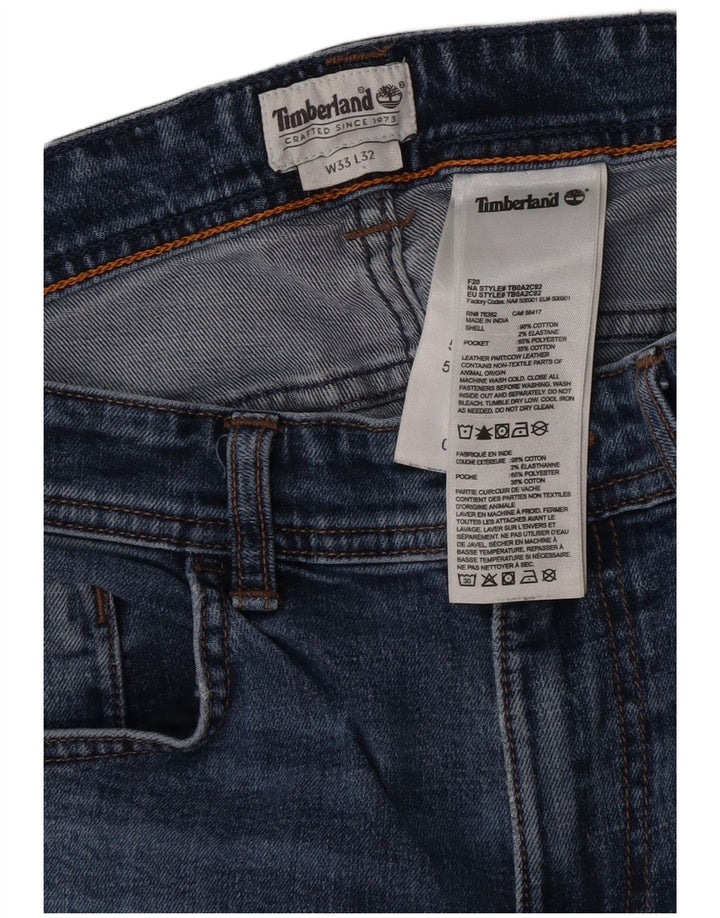 Timberland Mens Slim Jeans W33 L32 Blue Cotton