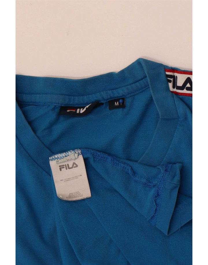Fila Mens Graphic T-Shirt Top Medium Blue Cotton