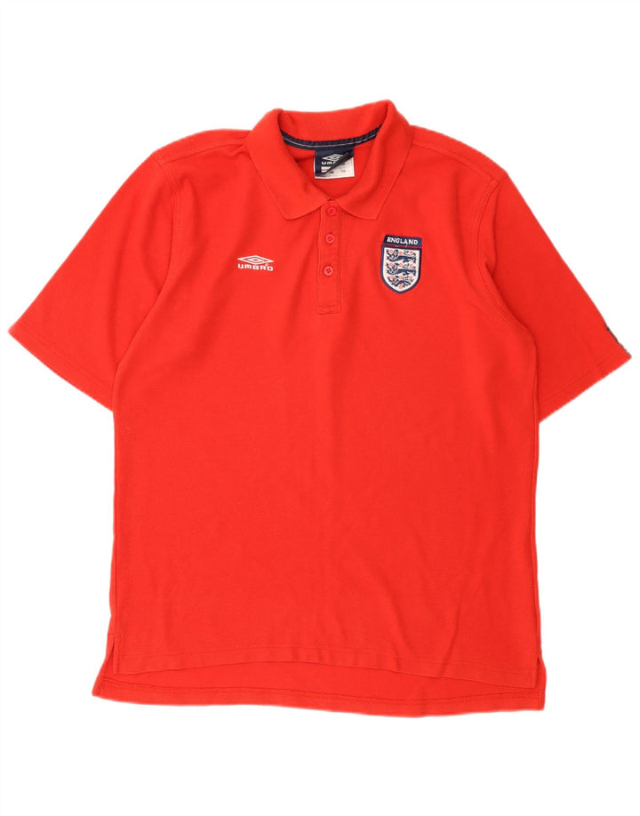 Umbro Mens England Graphic Polo Shirt Large Red Polyester