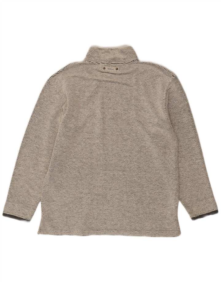 WEIRD FISH Mens Zip Neck Sweatshirt Jumper Large Grey Cotton