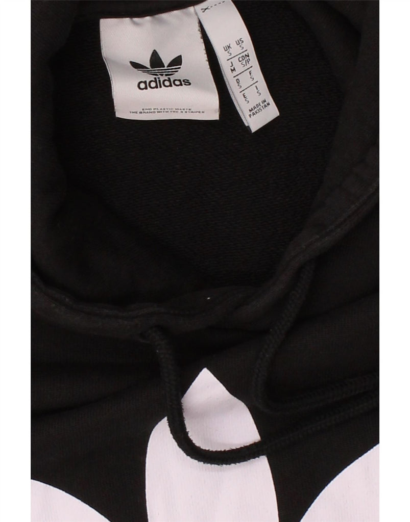 ADIDAS Mens Graphic Hoodie Jumper Small Black Cotton Vintage Adidas and Second-Hand Adidas from Messina Hembry 