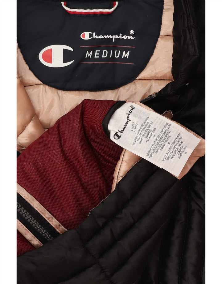 Champion Womens Padded Jacket UK 12 Medium Black Polyamide