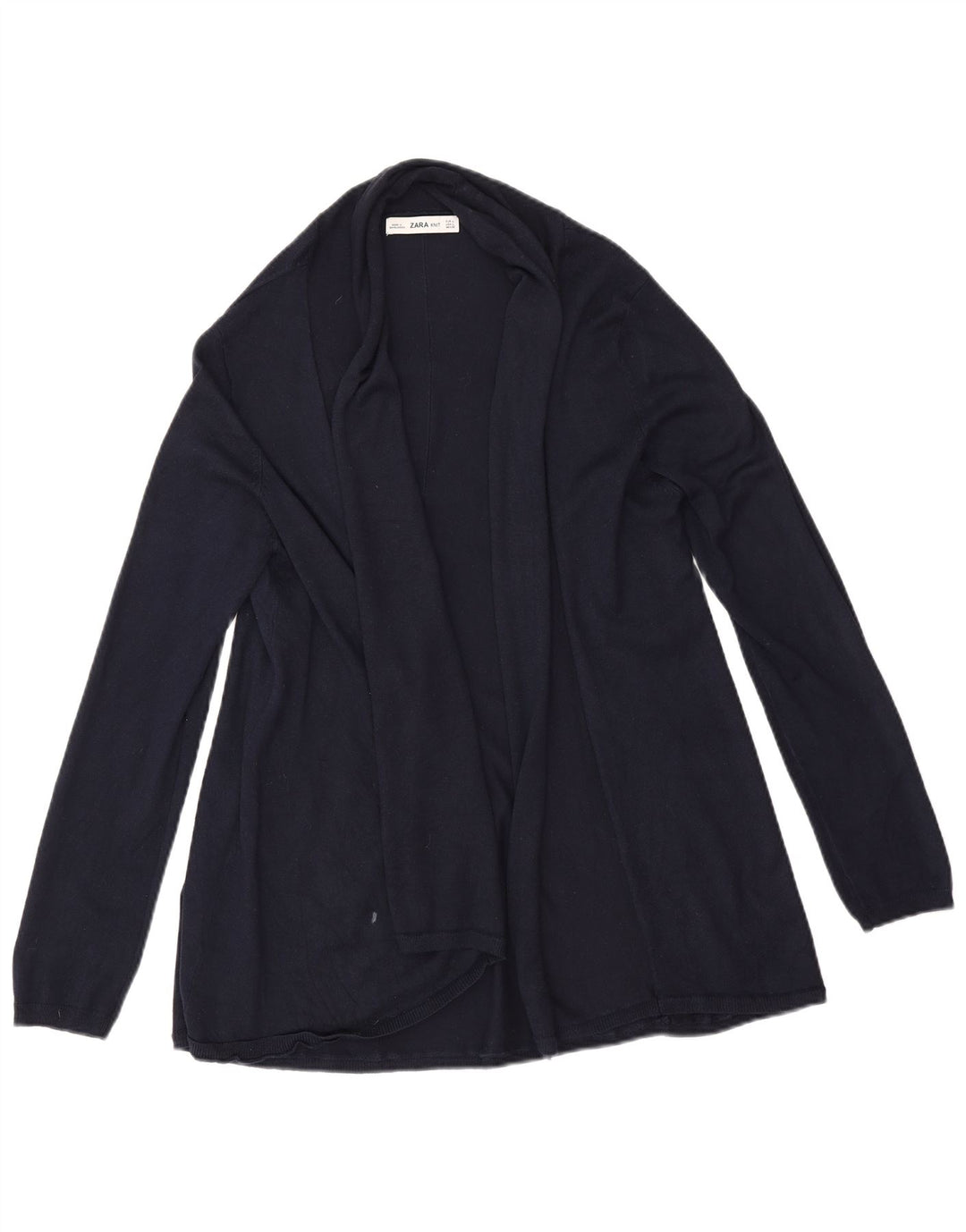 Zara Womens Open Cardigan Sweater UK 16 Large Navy Blue