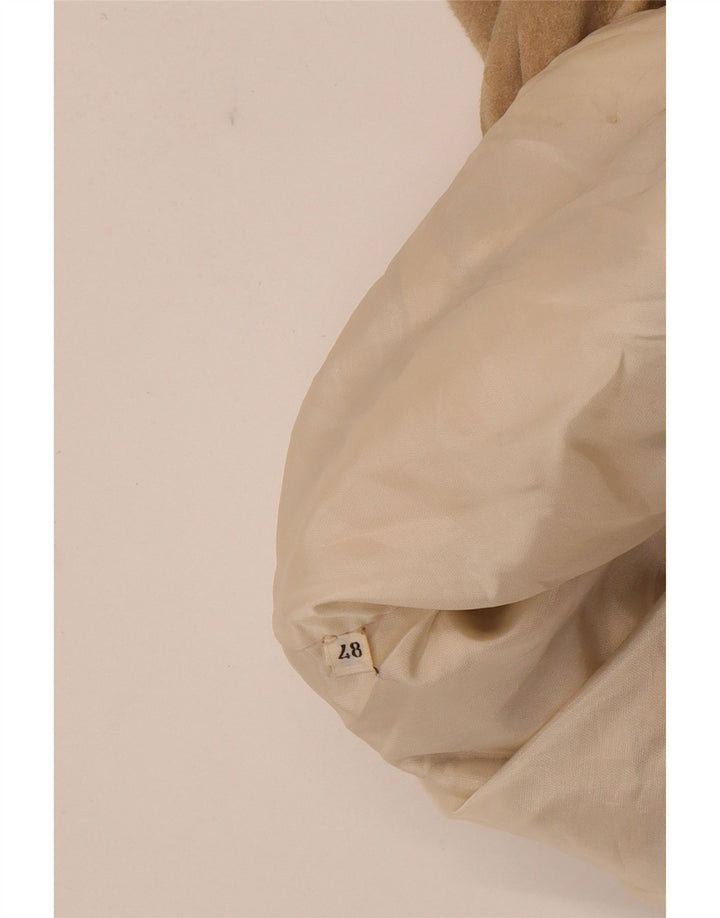 Vintage Womens Suede Bomber Jacket IT 48 XL Beige