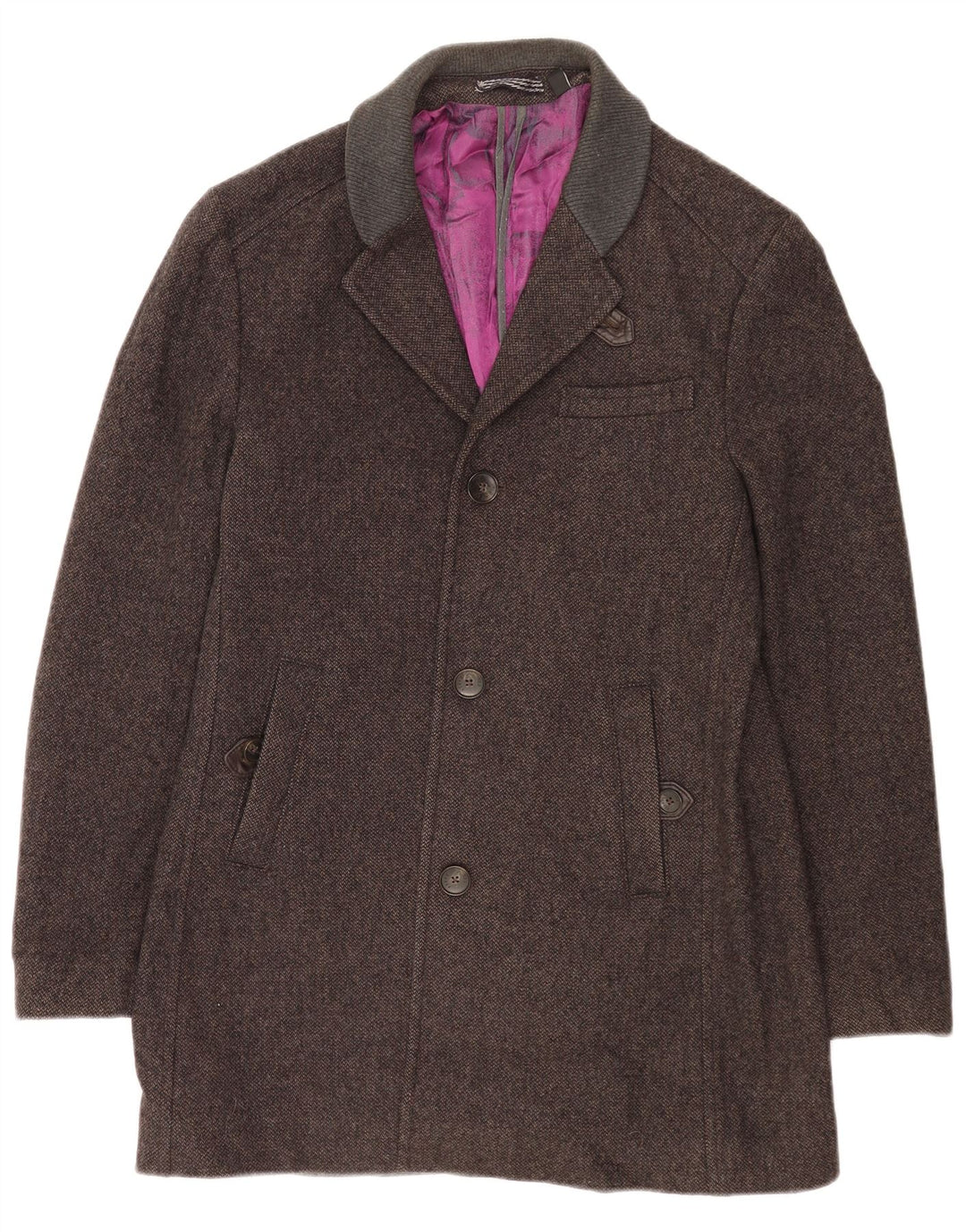 Ted Baker Mens Overcoat Size 4 Large Grey Wool