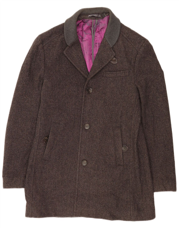 Ted Baker Mens Overcoat Size 4 Large Grey Wool