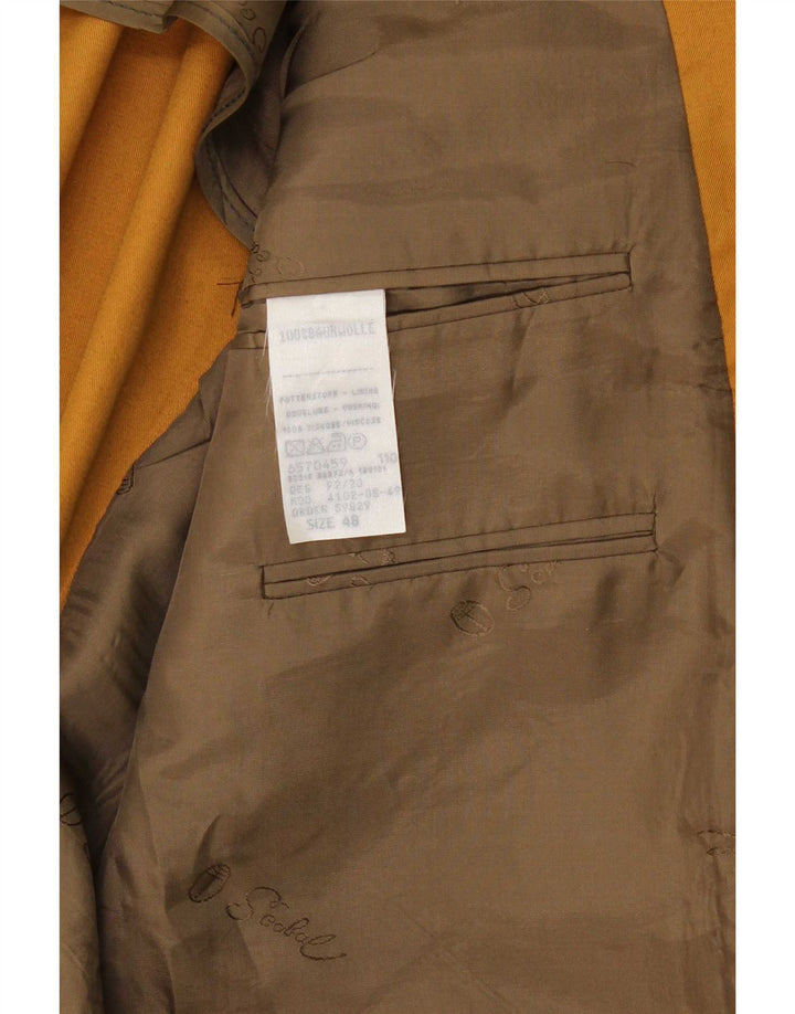 Vintage Mens 2 Button 2 Piece Suit IT 48 Medium W32 L32 Yellow Cotton