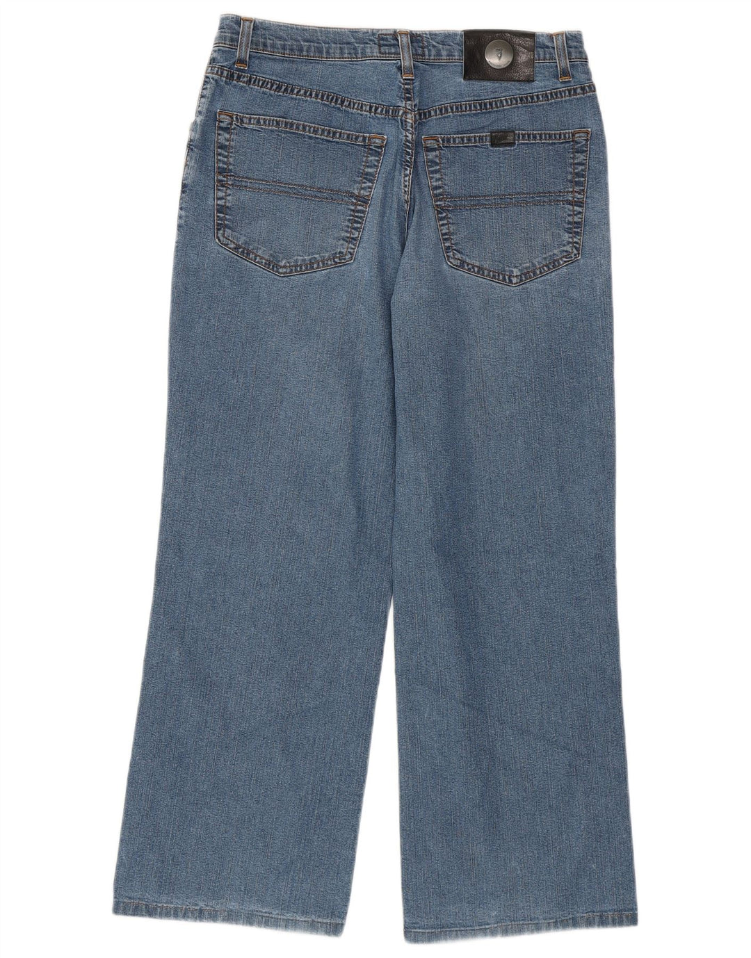 TRUSSARDI Mens Wide Leg Cropped Jeans W31 L26 Blue Cotton