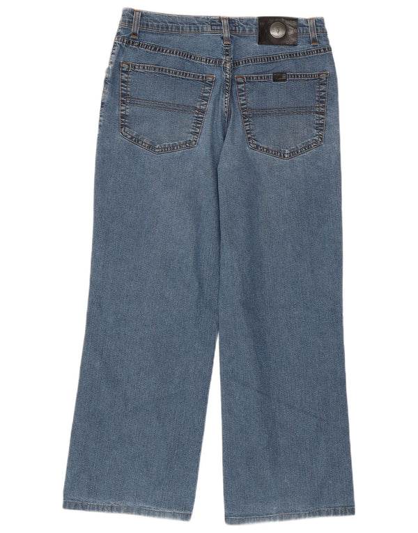 TRUSSARDI Mens Wide Leg Cropped Jeans W31 L26 Blue Cotton