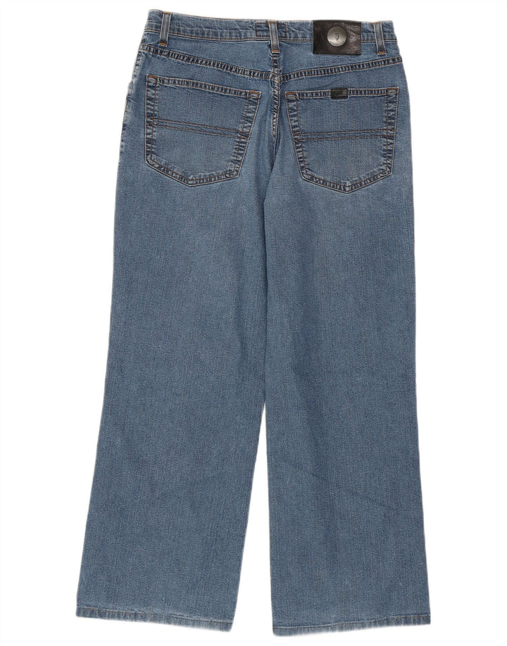 TRUSSARDI Mens Wide Leg Cropped Jeans W31 L26 Blue Cotton