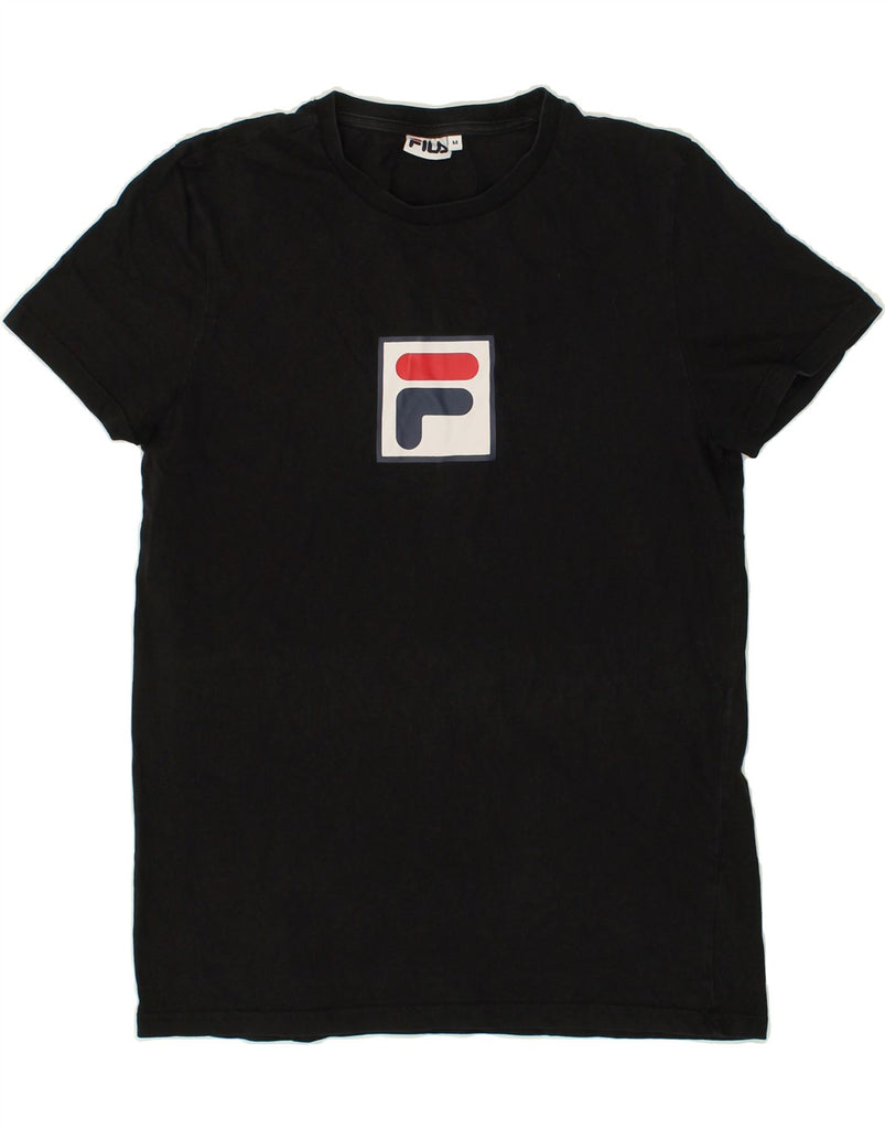 FILA Mens Graphic T-Shirt Top Medium Black Cotton | Vintage Fila | Thrift | Second-Hand Fila | Used Clothing | Messina Hembry 