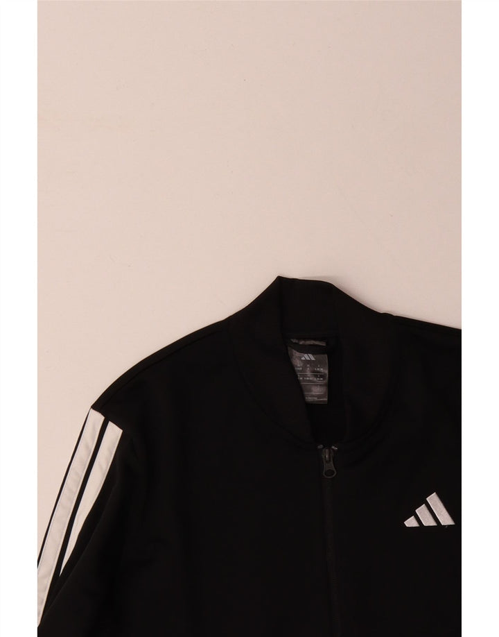 ADIDAS Womens Tracksuit Top Jacket UK 8/10 Small Black Polyester