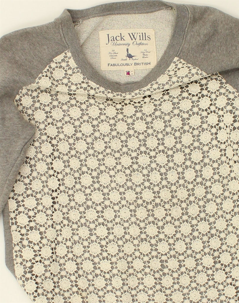 JACK WILLS Womens Sweatshirt Dress UK 6 XS Grey Cotton | Vintage Jack Wills | Thrift | Second-Hand Jack Wills | Used Clothing | Messina Hembry 