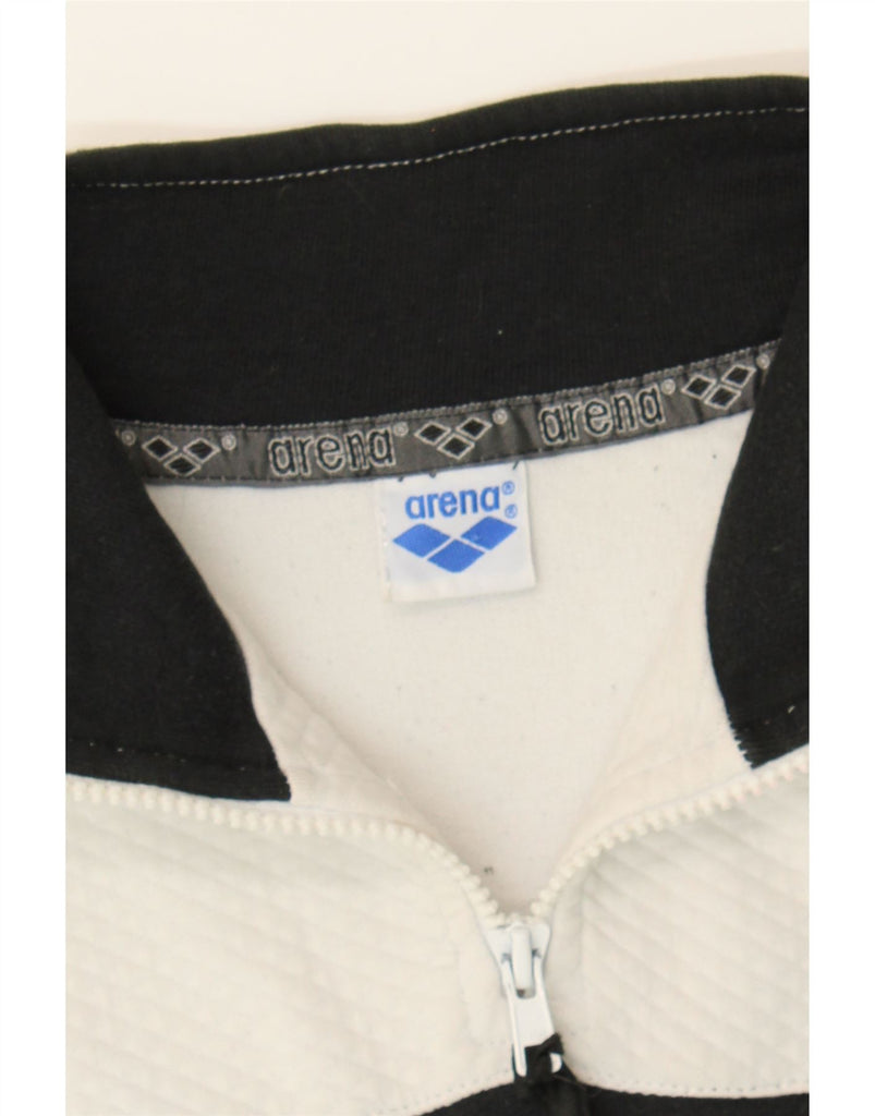 ARENA Mens Zip Neck Pullover Tracksuit Top Small Black Colourblock Vintage Arena and Second-Hand Arena from Messina Hembry 