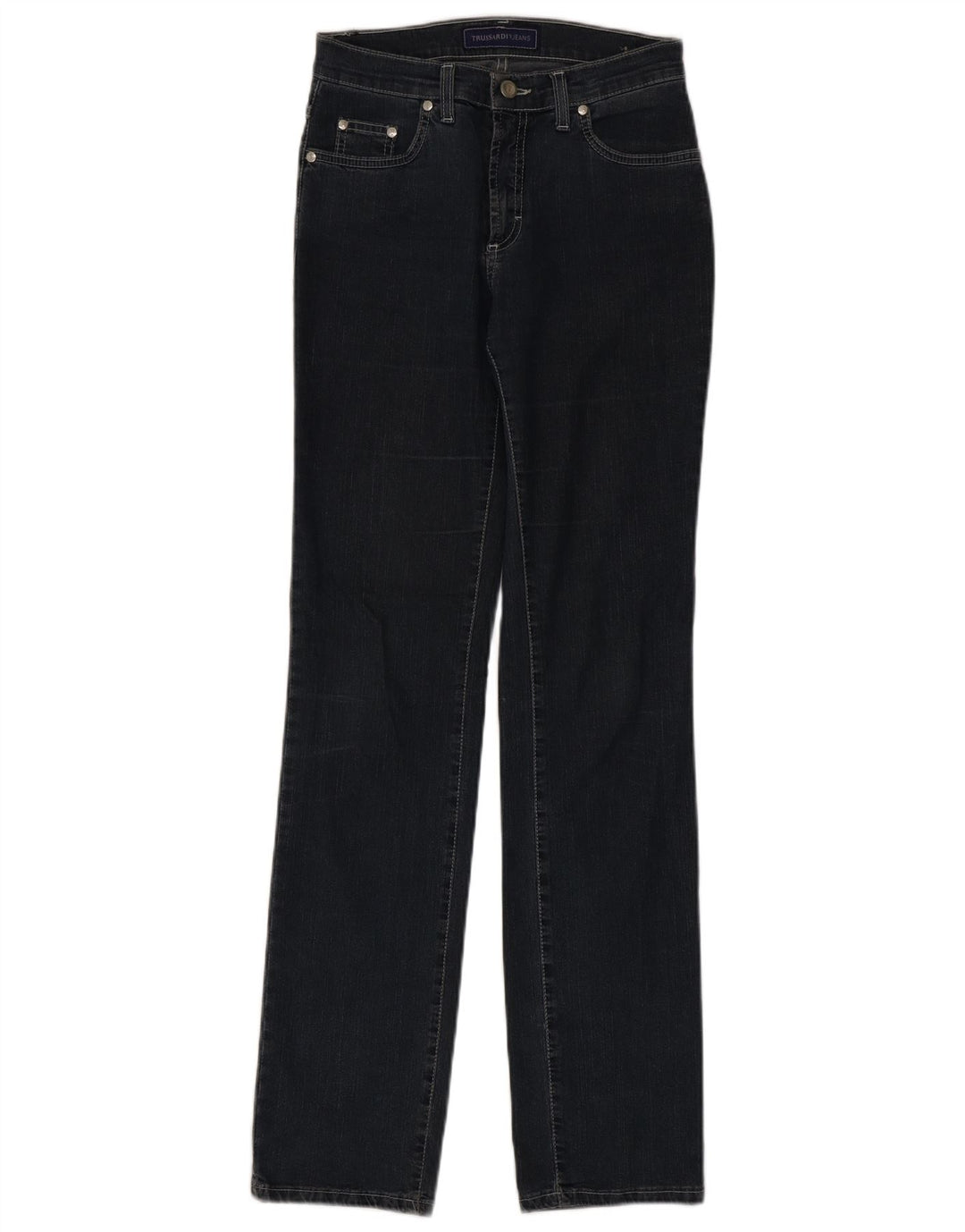 Trussardi Womens Straight Jeans W26 L33 Navy Blue Cotton