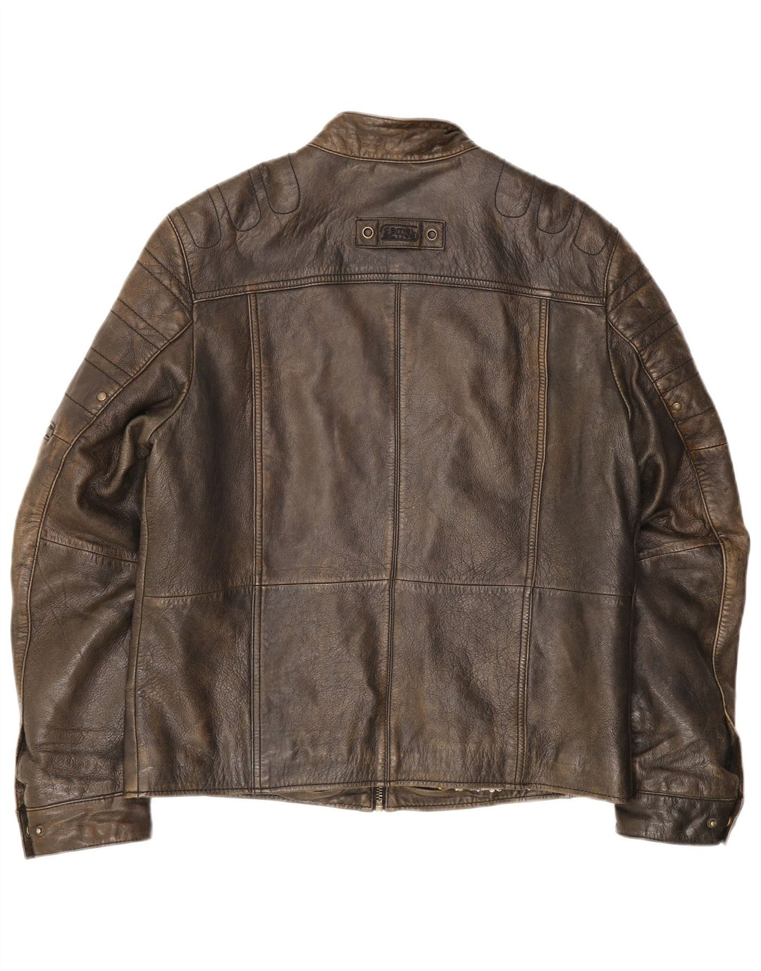 Camel Active Mens Leather Racer Jacket IT 50 Large Brown
