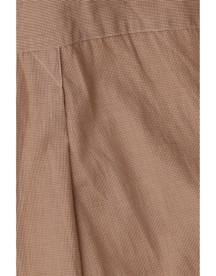 Dkny Mens Shirt Size 15 1/2 Medium Brown Check Cotton