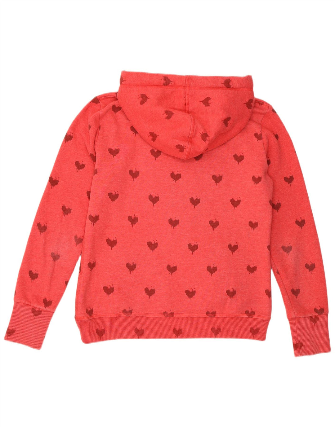 SUPERDRY Womens Graphic Hoodie Jumper UK 14 Medium Red Heart