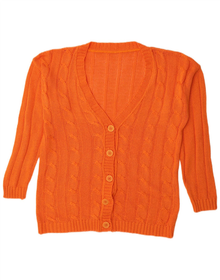 Vintage Womens Cardigan Sweater UK 16 Large Orange