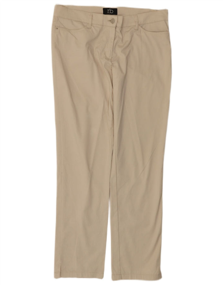 ROCCOBAROCCO Womens Straight Casual Trousers IT 46 Large W34 L30 Beige