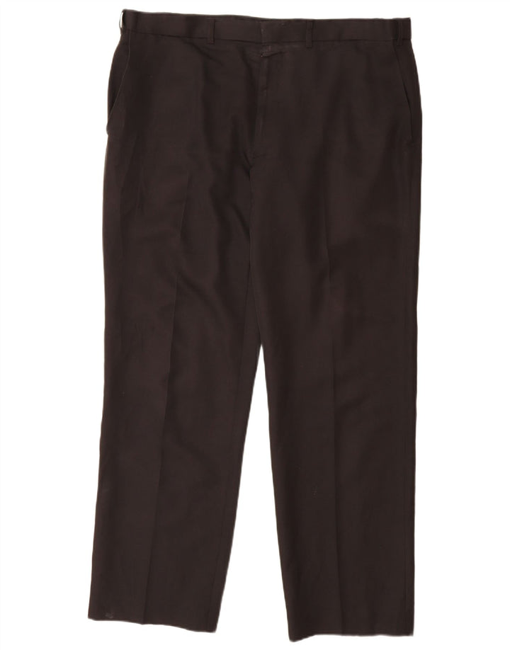 Marks & Spencer Mens Straight Chino Trousers W38 L31 Black Polyester