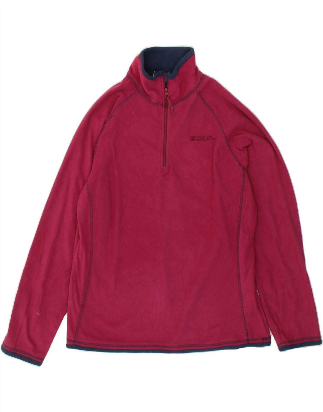 MOUNTAIN WAREHOUSE Mens Zip Neck Fleece Jumper UK 16 Large Pink Polyester Vintage Mountain Warehouse and Second-Hand Mountain Warehouse from Messina Hembry 