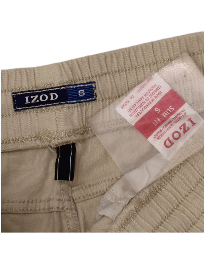 IZOD Mens Slim Fit Cargo Shorts Small W29  Beige Cotton