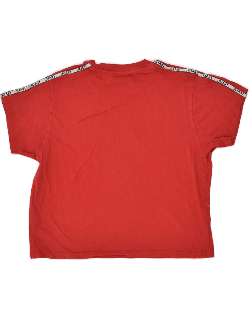 LEVI'S Womens Oversized Crop Graphic T-Shirt Top UK 10 Small Red | Vintage Levi's | Thrift | Second-Hand Levi's | Used Clothing | Messina Hembry 