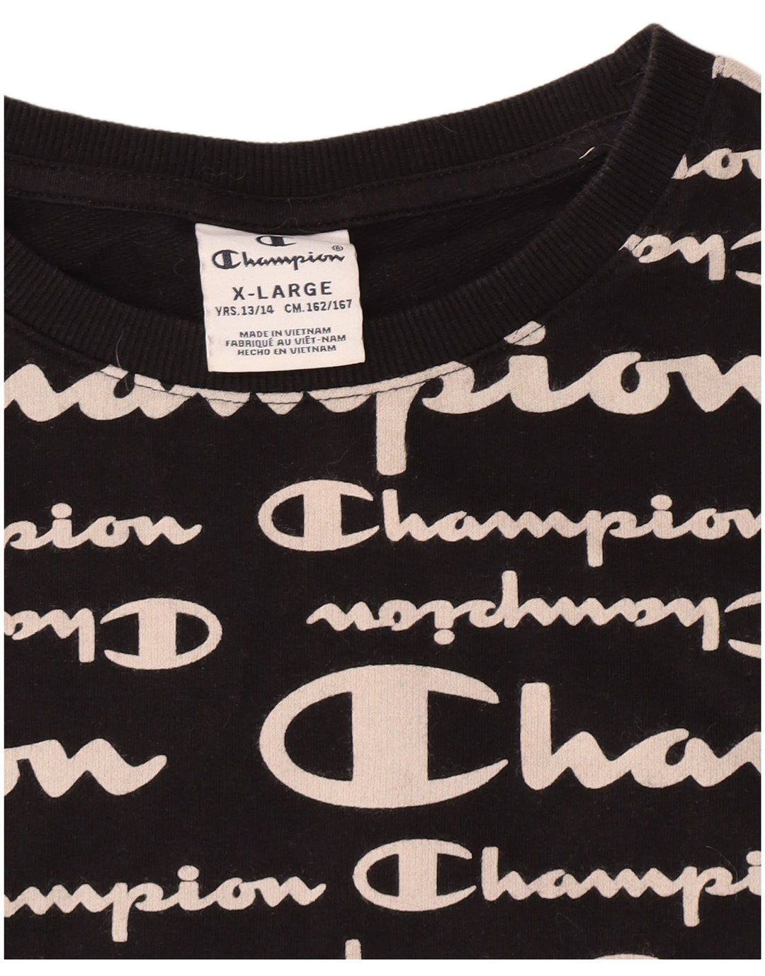 Champion Boys Graphic Sweatshirt Jumper 13-14 Years XL Black