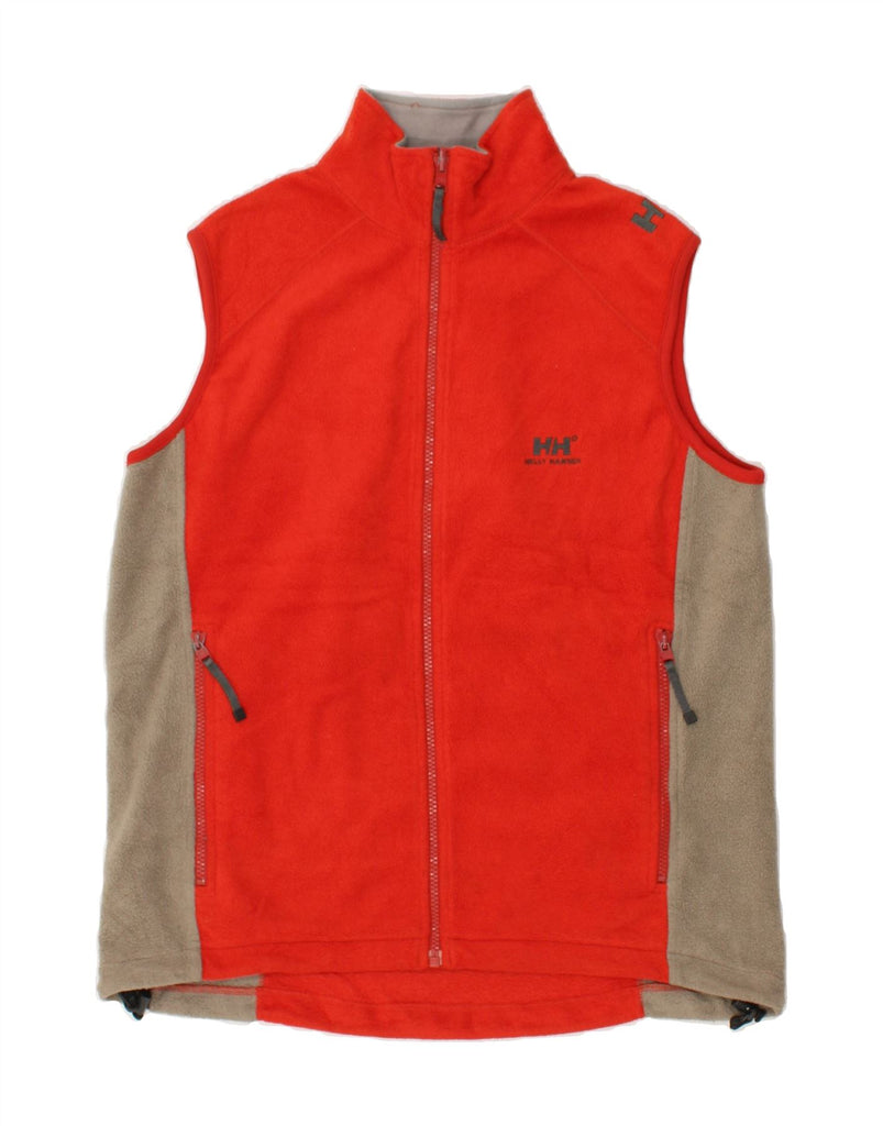 HELLY HANSEN Mens Fleece Gilet UK 38 Medium Red Colourblock Polyester | Vintage Helly Hansen | Thrift | Second-Hand Helly Hansen | Used Clothing | Messina Hembry 