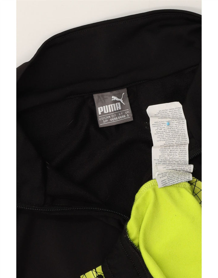 Puma Mens Graphic Tracksuit Top Jacket Small Black Colourblock Polyester