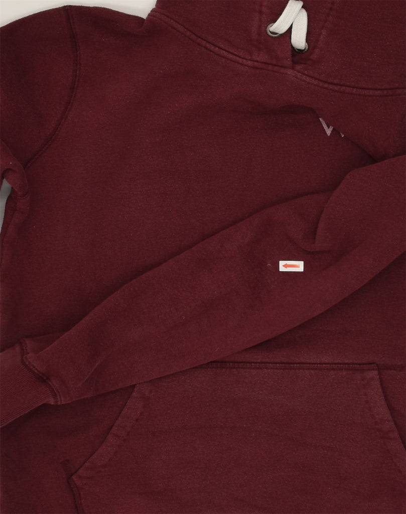 JACK WILLS Womens Graphic Hoodie Jumper UK 8 Small Burgundy Cotton | Vintage Jack Wills | Thrift | Second-Hand Jack Wills | Used Clothing | Messina Hembry 