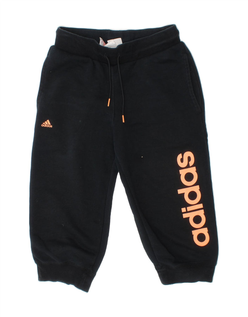 ADIDAS Girls Climalite Graphic Bermuda Sport Shorts 13-14 Years Black Vintage Adidas and Second-Hand Adidas from Messina Hembry 