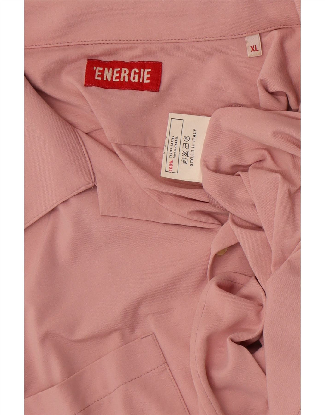 Energie Mens Short Sleeve Shirt XL Pink Tactel