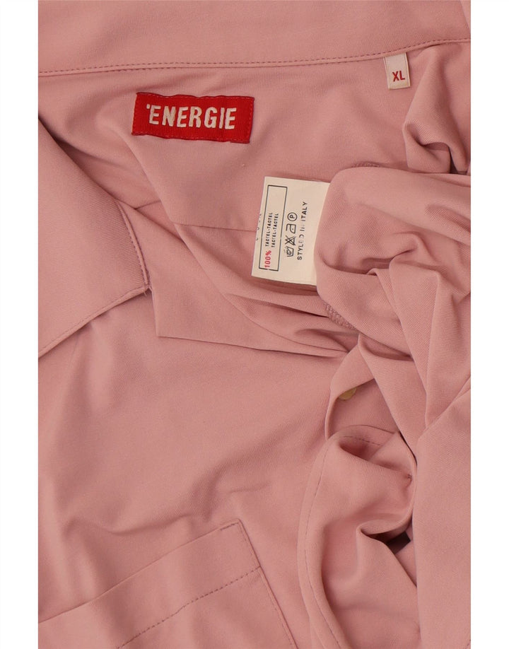Energie Mens Short Sleeve Shirt XL Pink Tactel