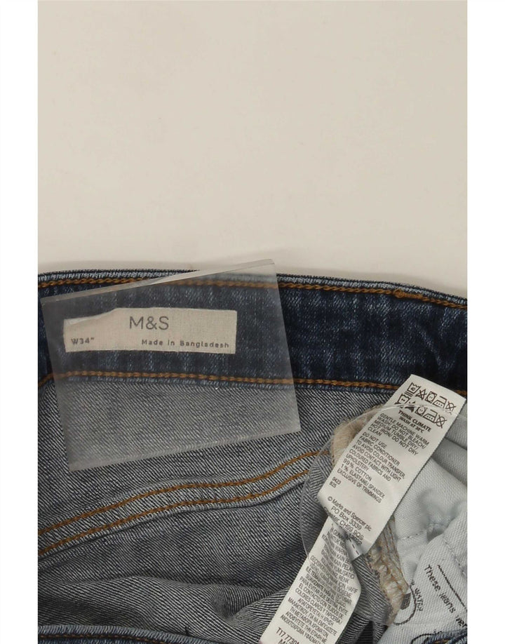 Marks & Spencer Mens Denim Shorts Large W34 Blue Cotton