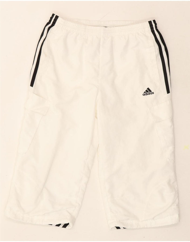 ADIDAS Boys Bermuda Sport Shorts 11-12 Years White Polyester Vintage Adidas and Second-Hand Adidas from Messina Hembry 