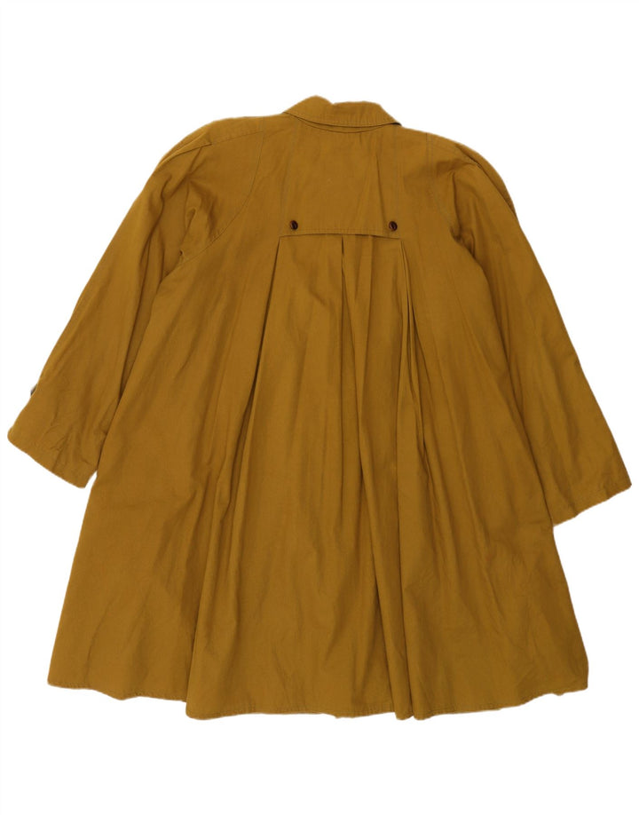 VINTAGE Womens Oversized Overcoat UK 10 Small Khaki Acetate
