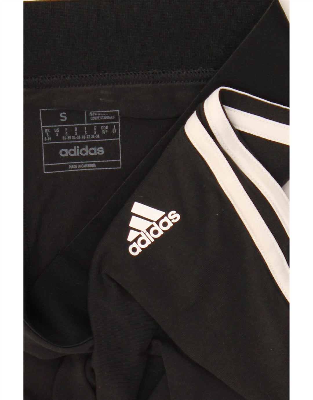 Adidas Womens Regular Fit Leggings UK 8/10 Small  Black Cotton