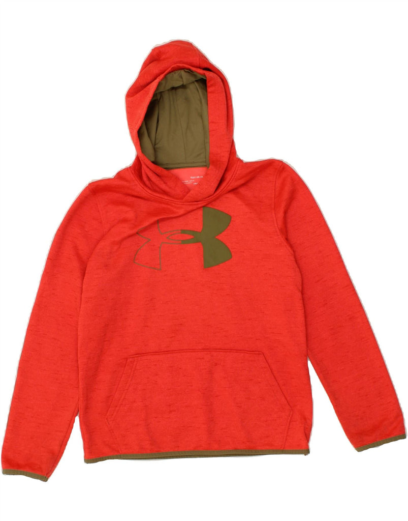 UNDER ARMOUR Boys Graphic Hoodie Jumper 11-12 Years Large Red Flecked | Vintage Under Armour | Thrift | Second-Hand Under Armour | Used Clothing | Messina Hembry 