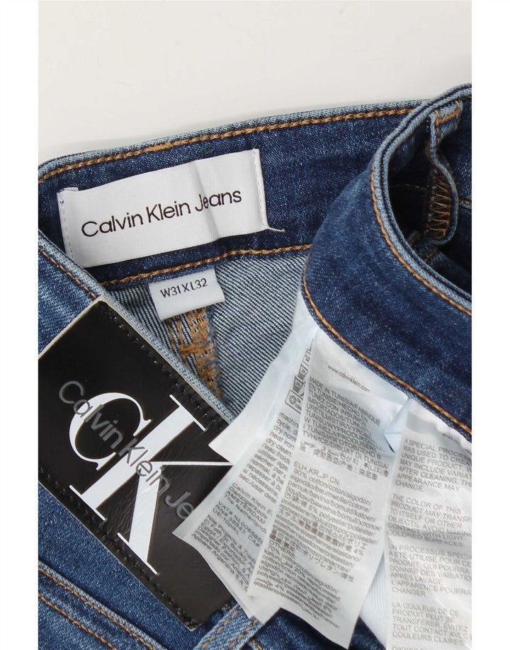 Calvin Klein Mens Straight Jeans W31 L27 Blue Cotton