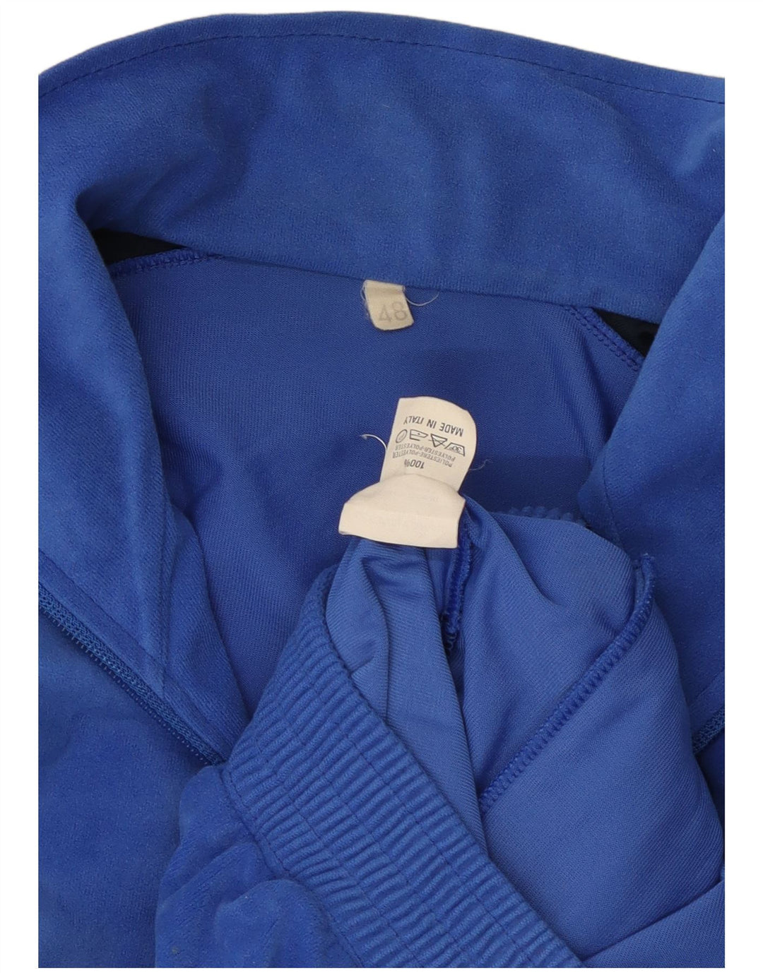 Vintage Mens Tracksuit Top Jacket IT 48 Medium Blue Colourblock Polyester