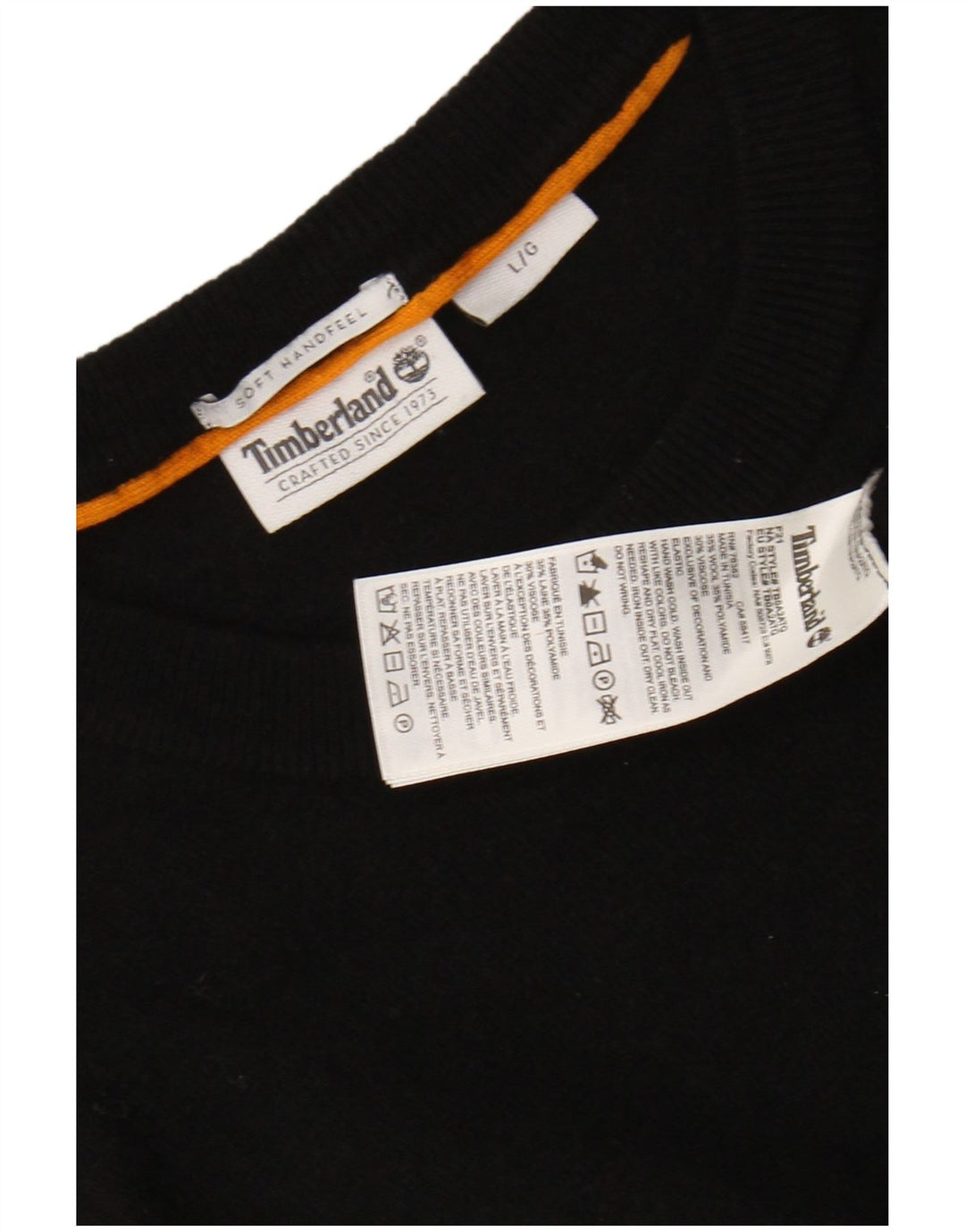 TIMBERLAND Womens Crew Neck Jumper Sweater UK 16 Large Black Wool