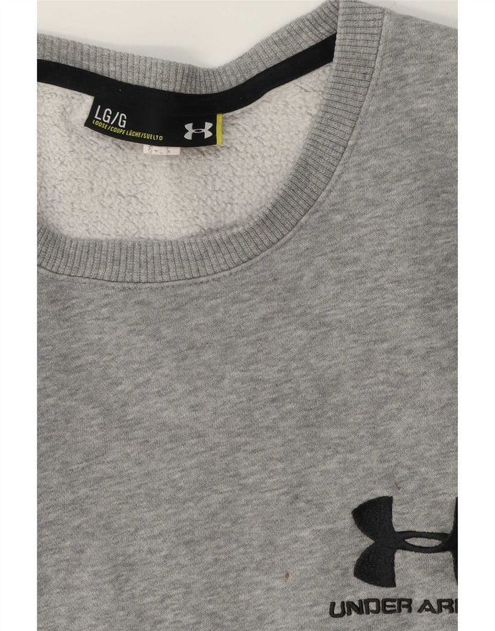 Under Armour Mens Graphic Sweatshirt Jumper Large Grey Flecked