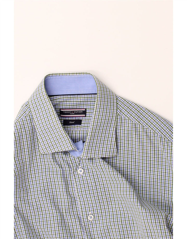 TOMMY HILFIGER Mens Tailored Shirt Size 16 41 Large Green Check Cotton Vintage Tommy Hilfiger and Second-Hand Tommy Hilfiger from Messina Hembry 