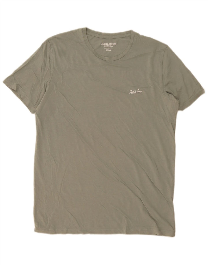 Jack & Jones Mens Regular Fit T-Shirt Top Large Khaki Cotton