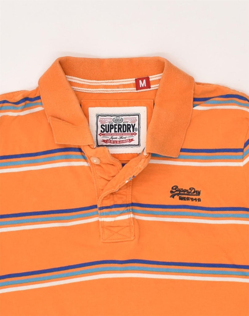 SUPERDRY Mens Polo Shirt Medium Orange Striped Cotton | Vintage Superdry | Thrift | Second-Hand Superdry | Used Clothing | Messina Hembry 