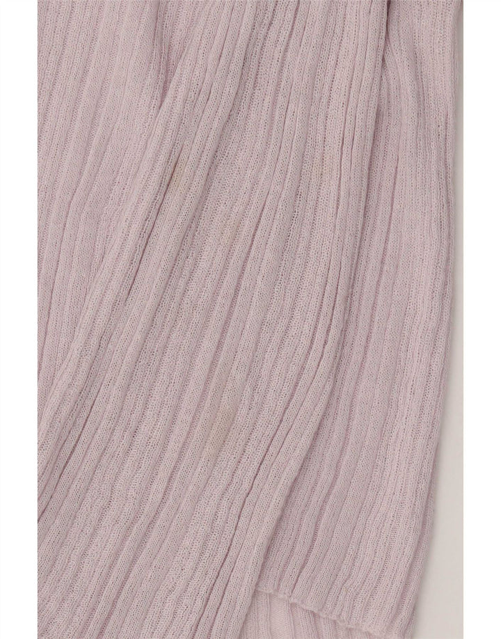 Zara Womens Crop Top Long Sleeve UK 12 Medium Pink Viscose