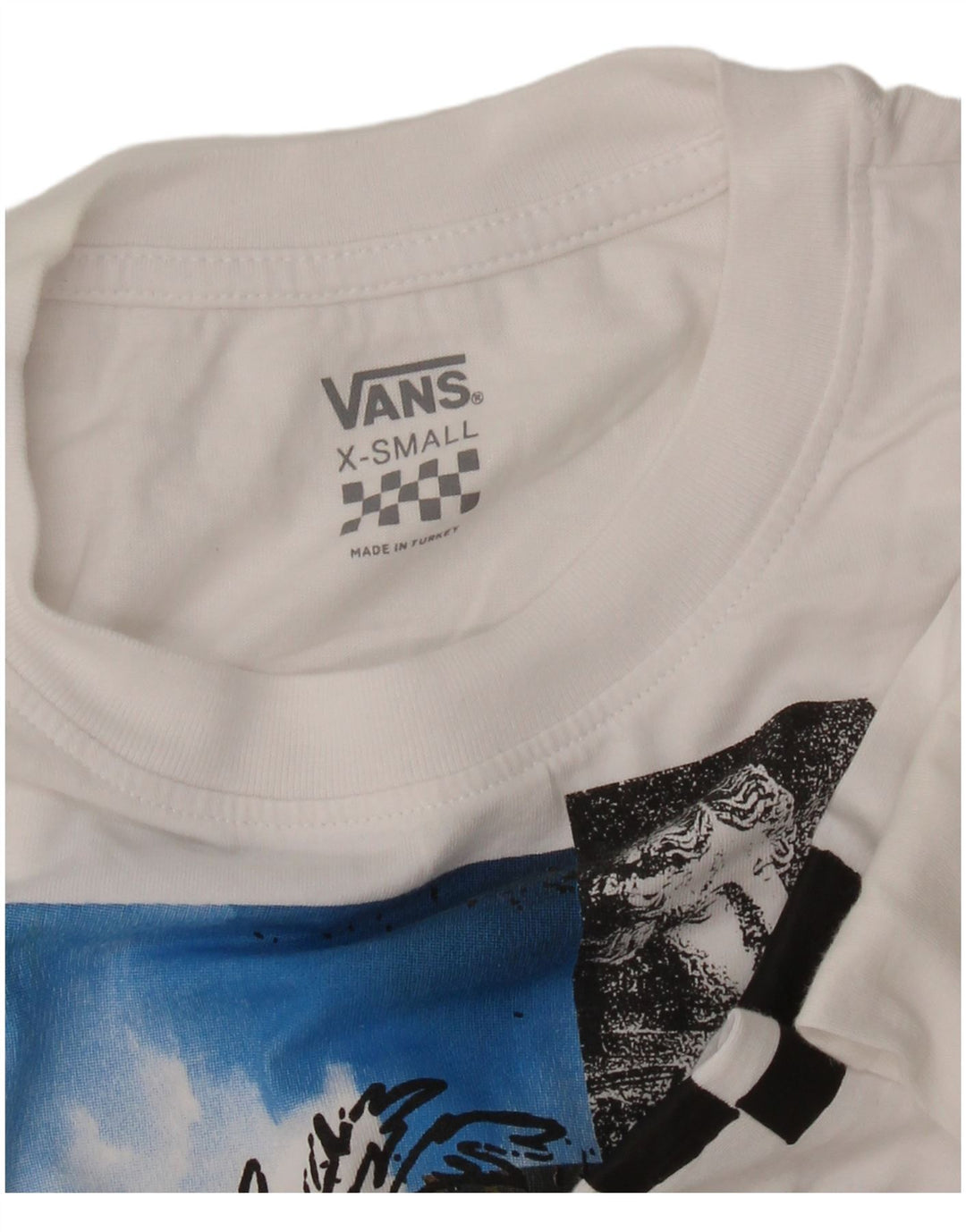 VANS Womens Crop Graphic Top Long Sleeve UK 6 XS White