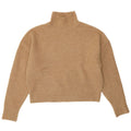 ZARA Womens Crop Oversized Turtle Neck Jumper Sweater UK 16 Large Beige